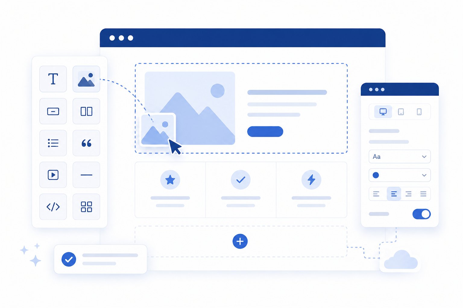 OrgaPress NoCode Content Production und Drag and Drop Editor